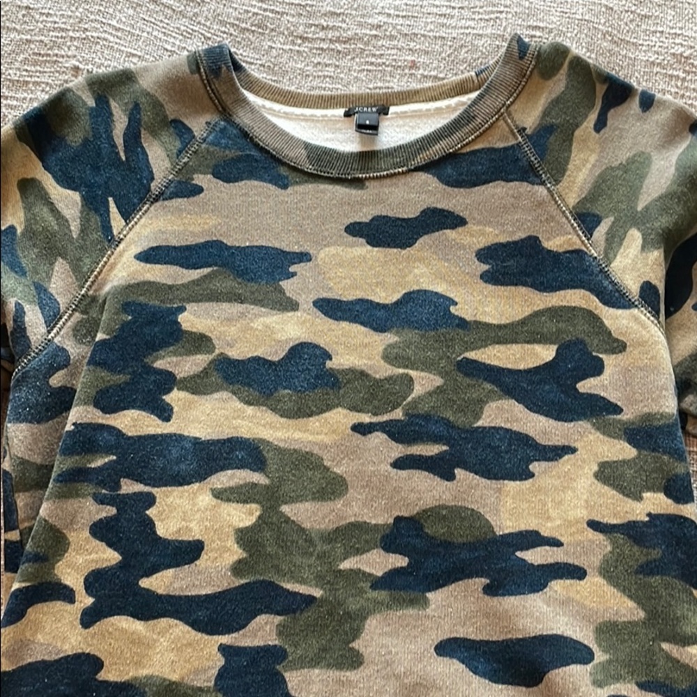 J Crew Camo Crewneck